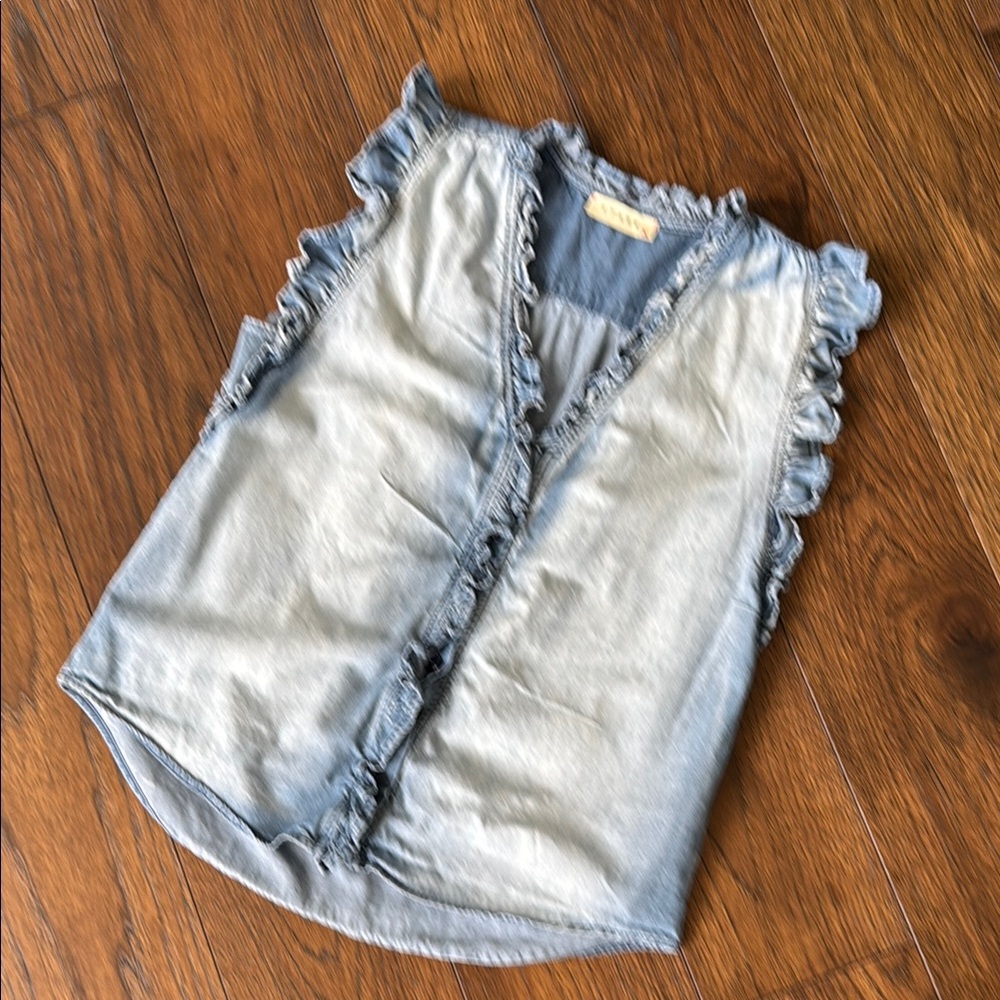 Denim Ruffle Top